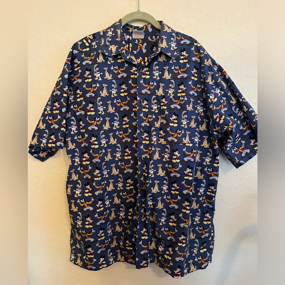 Vintage Disney Store button up Mickey Donald goofy